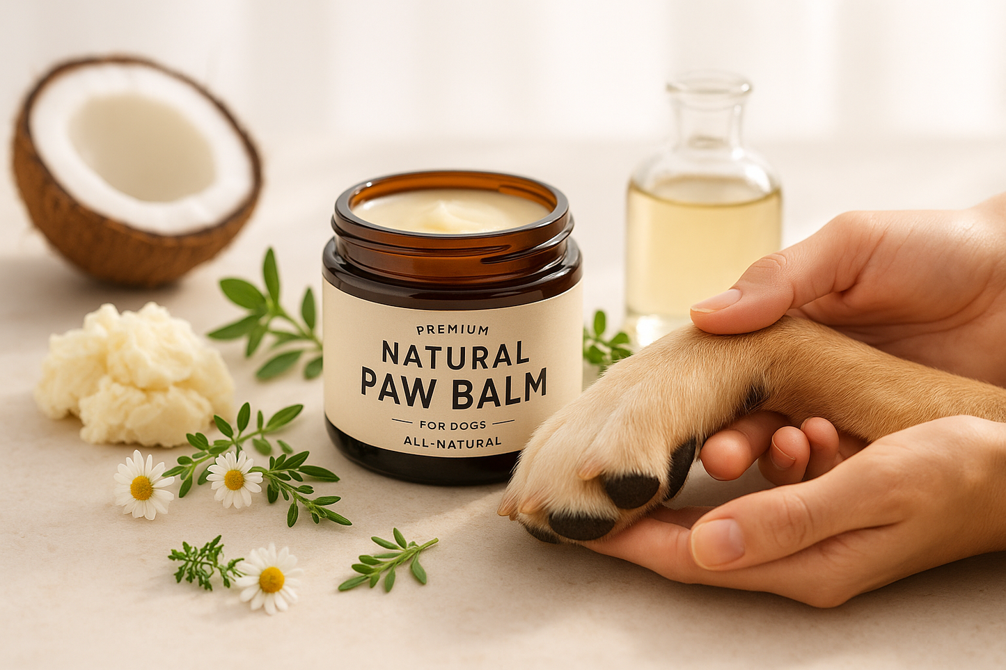 This natural paw balm protects, heals, and moisturizes cracked paws and dry noses. Made with shea butter and coconut oil, it ensures soft and healthy paws.
Heals cracked paws
Moisturizes dry skin
Safe if licked
All-natural ingredients