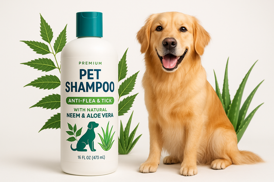 Keep your pet’s coat clean and parasite-free with this Anti-Flea &amp; Tick Shampoo. Enriched with natural neem and aloe vera extracts, it soothes irritation while effectively removing fleas and ticks. Safe for regular use on all breeds.

Removes fleas, ticks &amp; lice
Natural neem &amp; aloe vera extracts
Moisturizes and soothes skin
pH balanced, safe for all dogs