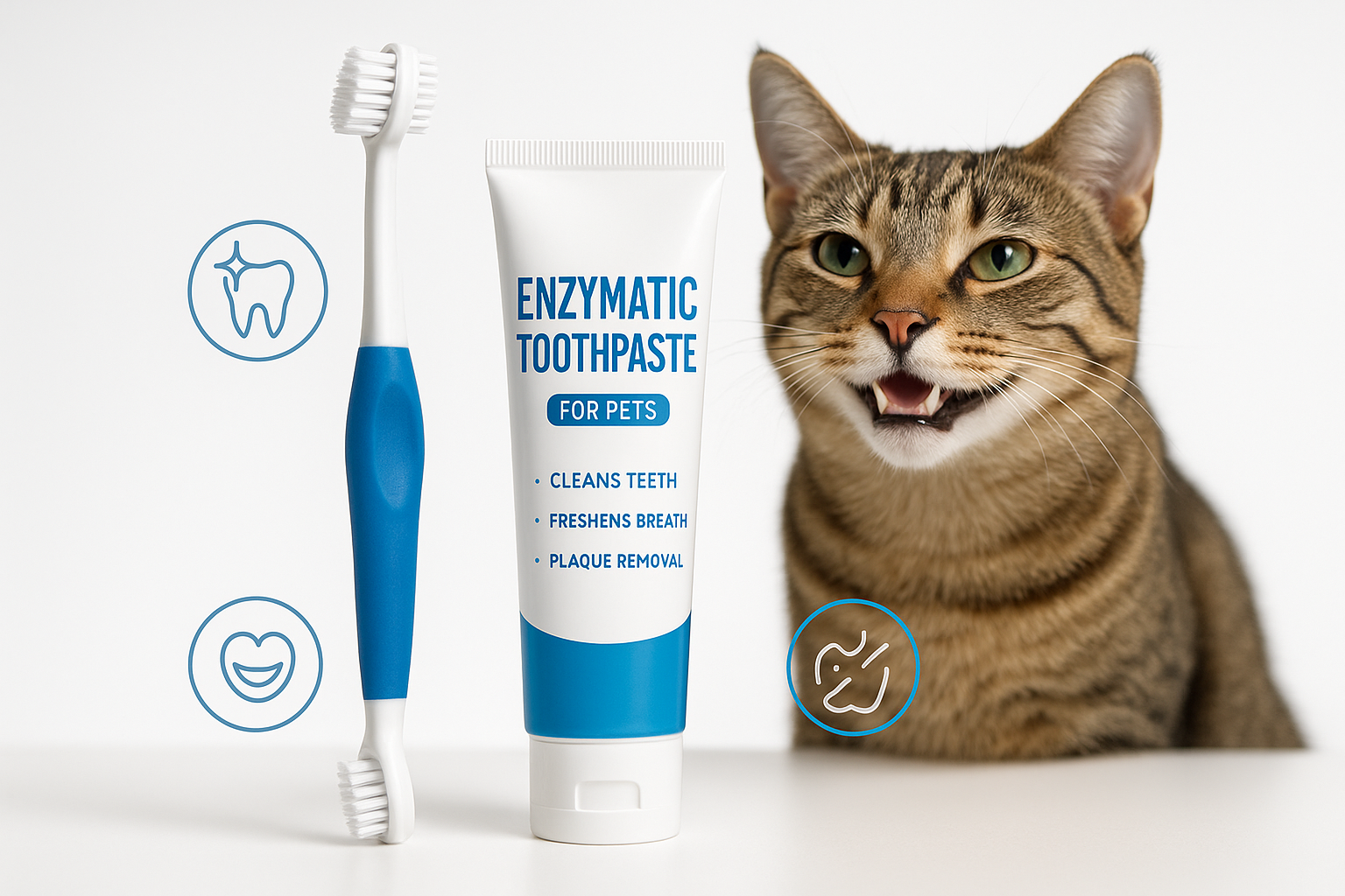 Maintain your pet’s oral hygiene with this dental care kit. Includes a dual-head toothbrush and enzymatic toothpaste to fight plaque and bad breath.

Dual-head toothbrush
Enzymatic toothpaste
Fights plaque &amp; tartar
Freshens breath