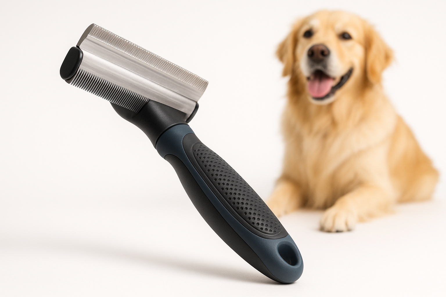 Reduce shedding by up to 90% with this professional-grade deshedding brush. Stainless steel blade reaches undercoat safely without harming skin.

Reduces shedding by 90%
Stainless steel blade
Comfort grip handle
Safe for all coat types