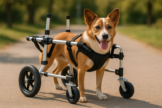 The Adjustable Dog Wheelchair is designed to grow with your pet.

Features:

Fully adjustable dimensions (height, width, length)
Suitable for growing dogs &amp; multiple breeds
Lightweight and foldable design
Soft harness padding for comfort
Easy DIY assembly
Long-lasting investment for pet mobility